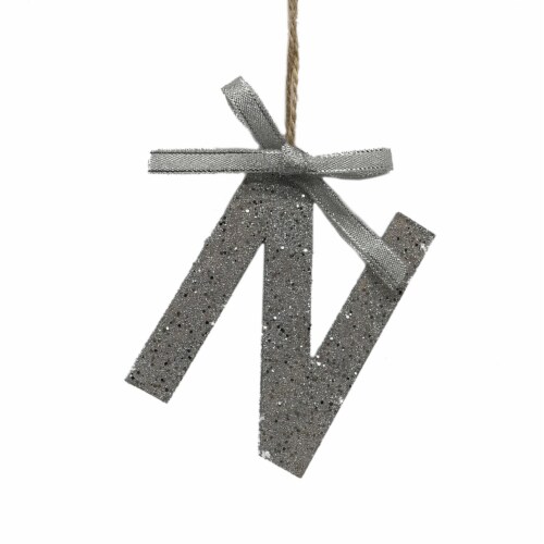 Holiday Home Monogram Christmas Ornament - N Perspective: front
