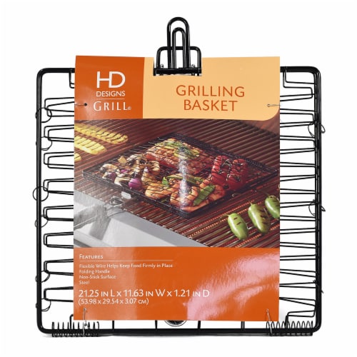 HD Designs Grill Non-Stick Flex Basket With Folding Handle Perspective: front