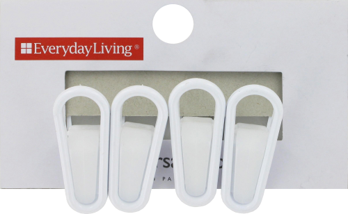 Everyday Living® Universal Hanger Clips - White Perspective: front