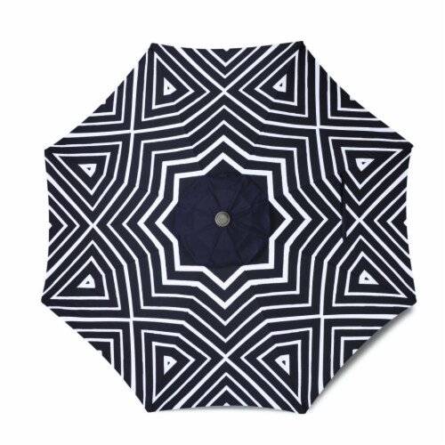 HD Designs Outdoors® Geometric Market Umbrella - Black/White Perspective: front