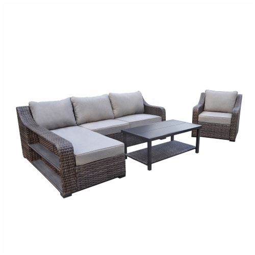 HD Designs Outdoors® Heron Bay Wicker Sofa Set Perspective: front