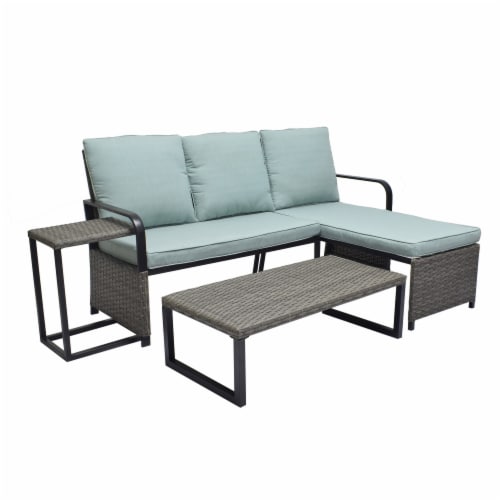 HD Designs Outdoors Lakeline Small Space Sectional Set Perspective: front
