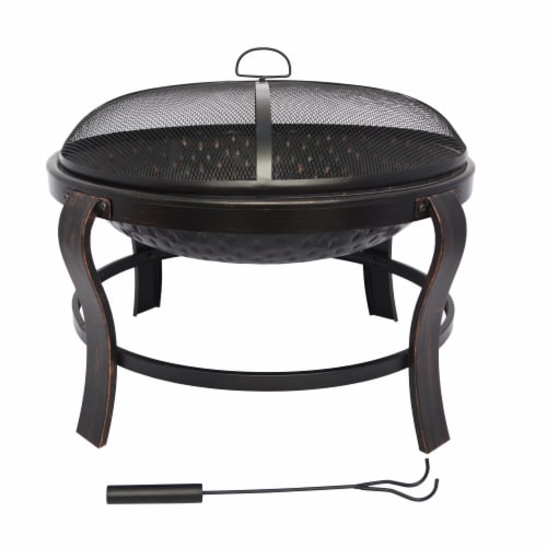 HD Designs Outdoors Round Steel Firepit - Black Perspective: front