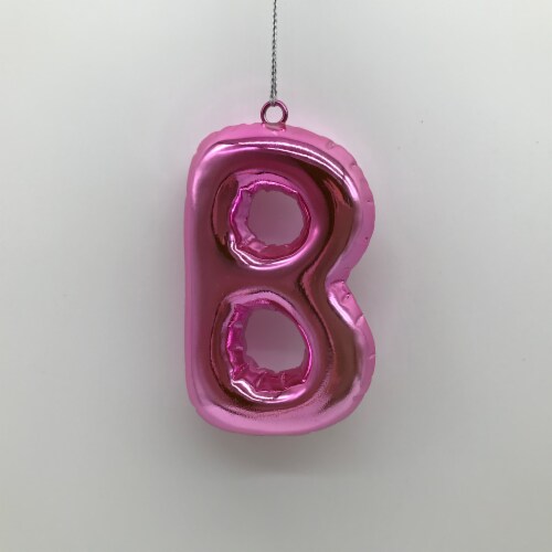 Holiday Home Blue B Balloon Christmas Ornament Perspective: front