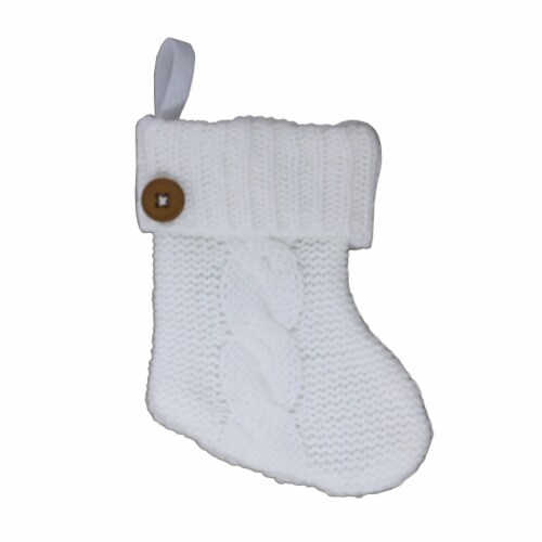 Holiday Home™ Cable Knit Stocking White, 8 in / 1 ct Ralphs