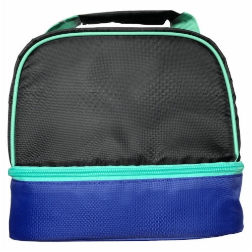 Everyday Living Color Block Lunch Box - Jet Black/Royal Blue Perspective: front