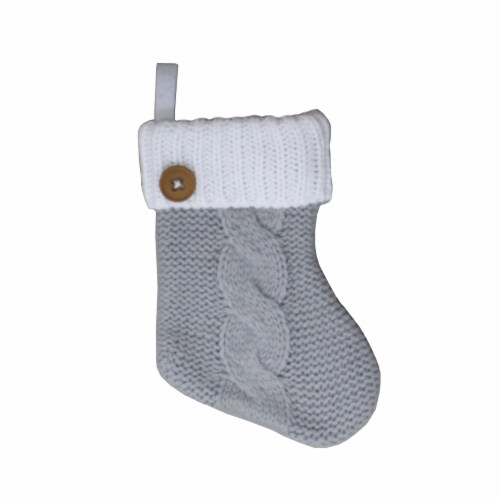 Holiday Home™ Cable Knit Christmas Stocking - Grey Perspective: front