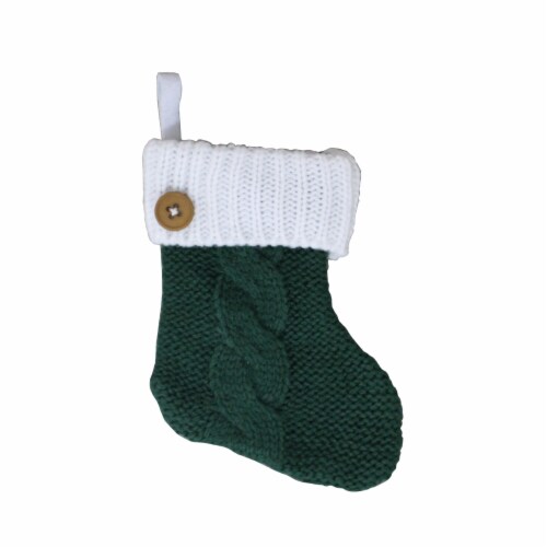 Holiday Home™ Cable Knit Christmas Stocking - Green Perspective: front
