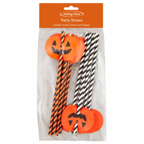 Holiday Home™ Halloween Paper Party Straws Perspective: front
