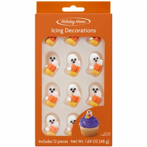 Holiday Home™ Halloween Ghost Candy Corn Royal Icing Decorations Perspective: front