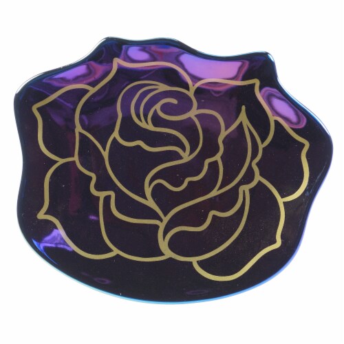 Holiday Home All Hallows Rose Tidbit Plate - Purple Perspective: front