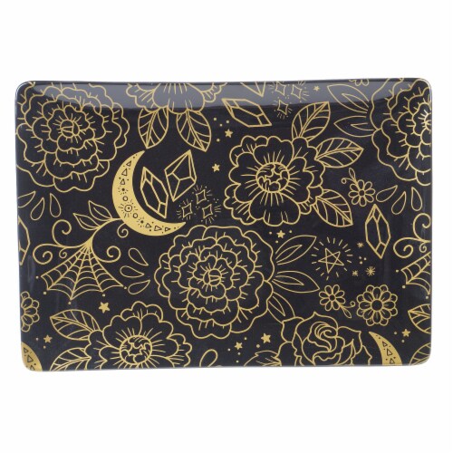 Holiday Home All Hallows Moon Garden Rectangular Serve Tray Perspective: front