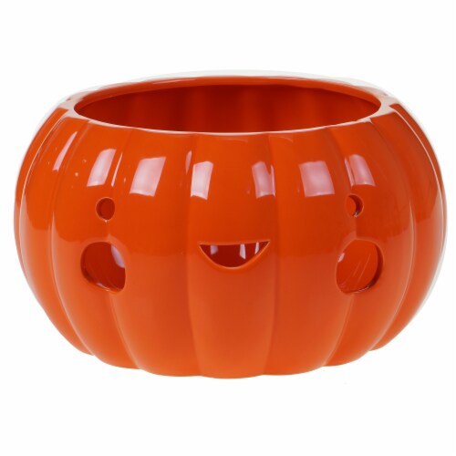 Holiday Home Halloween Pumpkin Treat Bowl - Orange Perspective: front