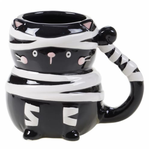 Holiday Home Sculpted Mummy Kitten Mug Perspective: front