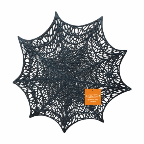 Holiday Home® Spiderweb Vinyl Placemat - Black Perspective: front