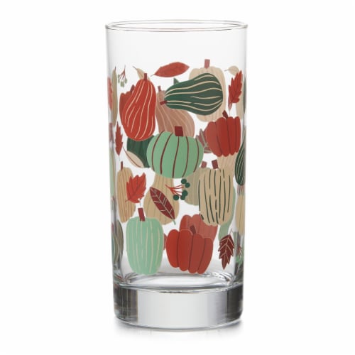 Holiday Home Pumpkins Glass Tumbler Perspective: front