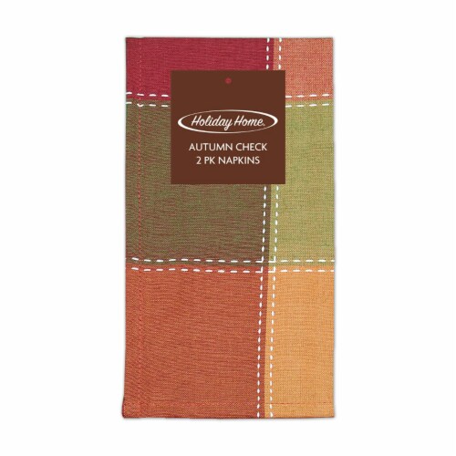 Holiday Home® Autumn Check Napkins Perspective: front