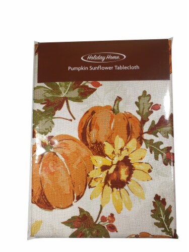 Holiday Home® Pumpkin Sunflower Tablecloth Perspective: front