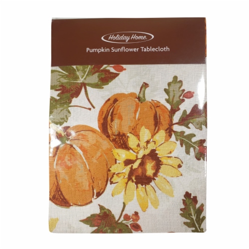 Holiday Home® Pumpkin Sunflower Tablecloth Perspective: front