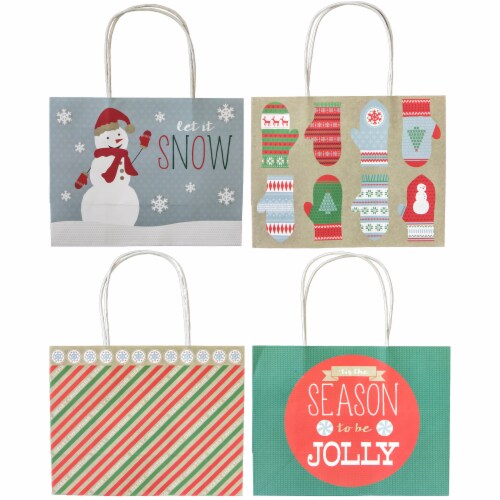Holiday Home Medium Holiday Gift Bags (4 Pack), 4 pk Fred Meyer