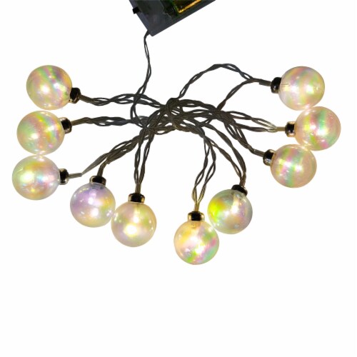 Holiday Home® LED Crackle Ball Lights - White Perspective: front