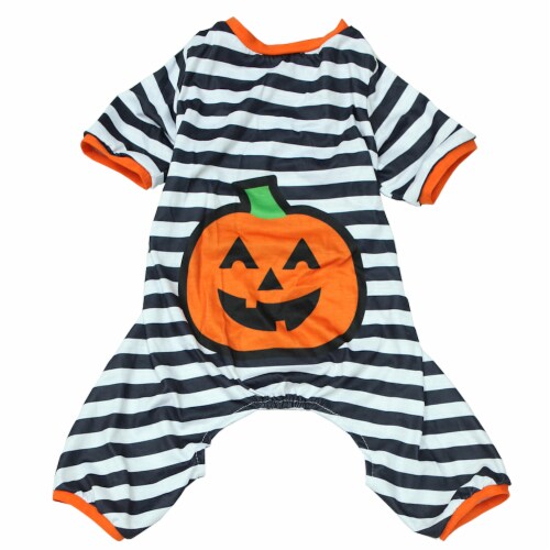 Holiday Home Striped Pet Pajamas - Black/White Perspective: front