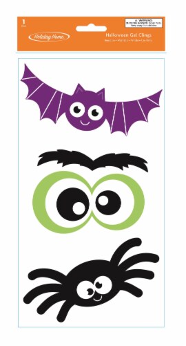 Holiday Home® Halloween Bat and Eyes Gel Window Clings Perspective: front