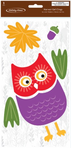 Holiday Home® Thanksgiving Owl Gel Window Cling Perspective: front