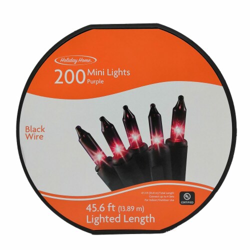 Holiday Home® 200 Mini String Lights - Purple Perspective: front