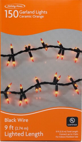 Holiday Home® 150 Garland Lights - Ceramic Orange Perspective: front