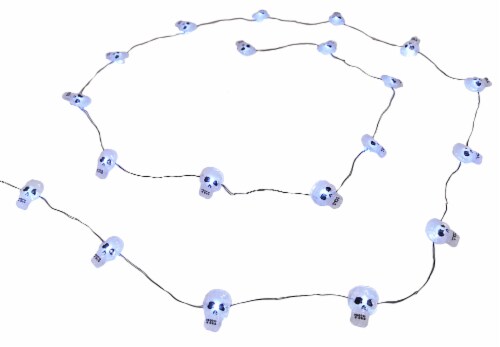 Holiday Home 20 LED Skull Lights - White Perspective: front