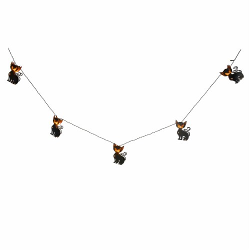 Holiday Home LED Battery Operated Metal Cats Light Strand Perspective: front