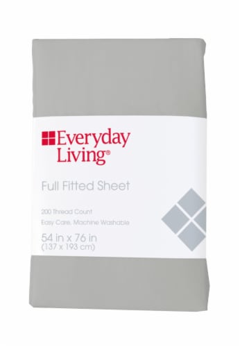 Everyday Living® 200 Thread Count Cotton Fitted Sheet - Quiet Gray Perspective: front