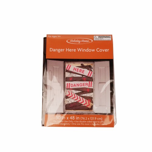 Holiday Home® Danger Here Window Cover Decor Perspective: front
