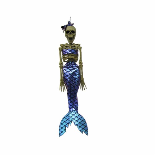 Holiday Home Hanging Dressed Mermaid Skeleton Perspective: front