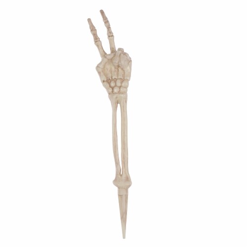 Holiday Home™ Peace Sign Bone Decoration - White Perspective: front