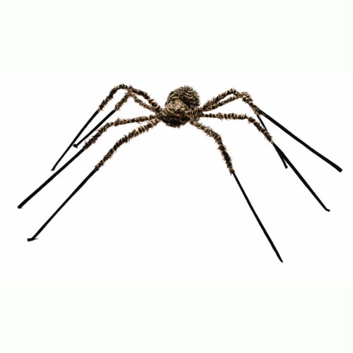 Holiday Home Striped Posable Hairy Spider - Brown/Black Perspective: front
