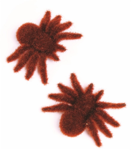 Holiday Home™ Fuzzy Spiders - Brown Perspective: front