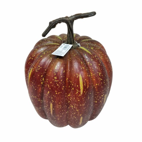 Holiday Home Foam Pumpkin Decor - Dark Orange Perspective: front
