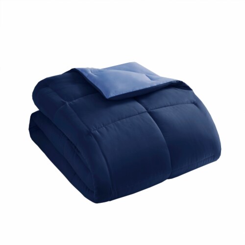 Everday Living® Reversible Down Alternative Comforter - Navy/Blue Perspective: front
