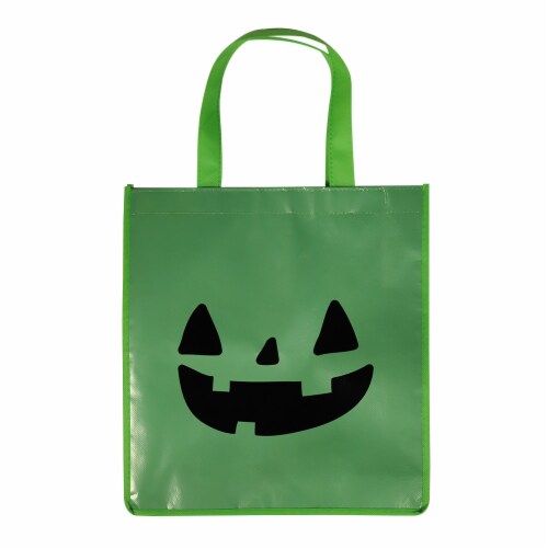 Holiday Home Reflective Jack O' Lantern Bag - Lime Green Perspective: front