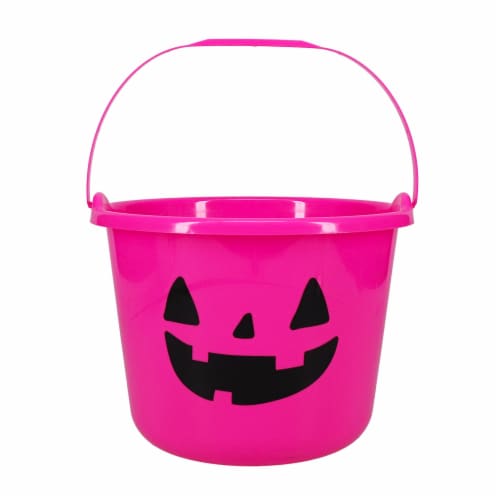 Holiday Home Jack-O-Lantern Treat Bucket - Pink Perspective: front