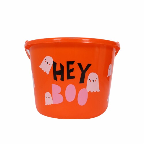 Holiday Home Hey Boo Treat Bucket - Orange Perspective: front