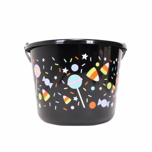 Holiday Home Trick or Treat Bucket - Black Perspective: front