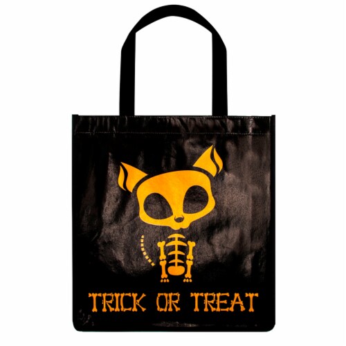Holiday Home Skeleton Chihuahua Reflective Treat Bag Perspective: front