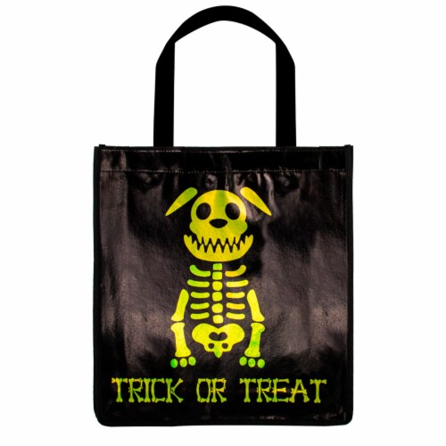 Holiday Home Skeleton Dog Reflective Treat Bag Perspective: front