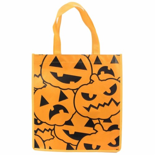 Holiday Home Pumpkin Reflective Treat Bag Perspective: front