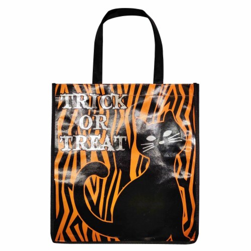 Holiday Home Reflective Cat Treat Bag - Orange Perspective: front