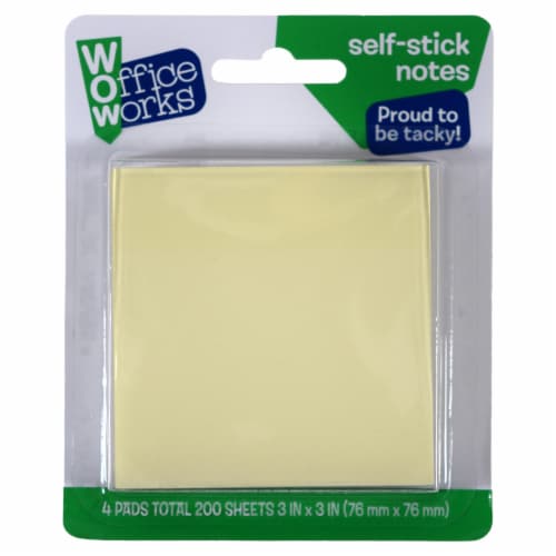 Office Works Self-Stick Notes - Yellow Perspective: front