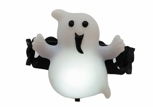 Holiday Home Flashing Ghost Wristband - White/Black Perspective: front